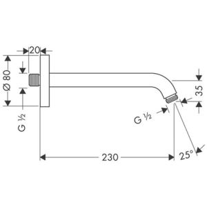 Hansgrohe Duş Dirseği 230 mm