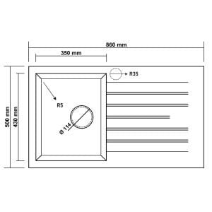 REAL STONE TROYA 86 GRANİT EVİYE BEYAZ