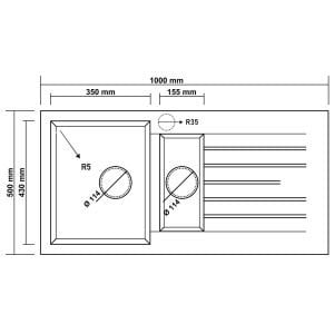 REAL STONE TROYA100 GRANİT EVİYE P005 ANTRASİT
