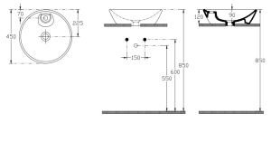 İsvea SistemaY Soft Tezgahüstü Lavabo 45 cm Batarya Delikli Vizon