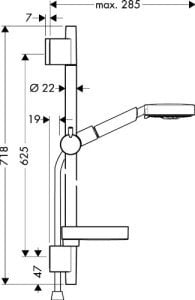 Hansgrohe Raindance S 100 air 3 Jet Sürgülü duş seti