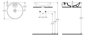 İsvea Sistema Y Soft Tezgahüstü Lavabo 45 cm
