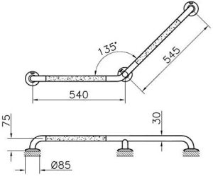 Artema 135 Derece Açılı  Tutunma Barı