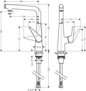 Hansgrohe Talis Select M51 Tek Kollu Evye Bataryası 300