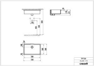 Creavit 30x50 cm Tezgahaltı Lavabo