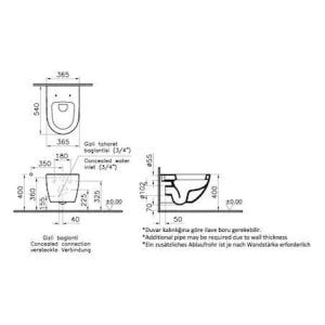 VitrA Sento Asma Klozet 54cm + Yavaş Kapanır Kapak