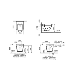 VitrA S50 Asma Klozet 52 cm +Yavaş Kapanır Kapak
