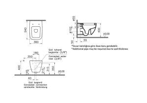 VitrA Shift Asma Klozet 54 cm + Yavaş Kapanır Kapak