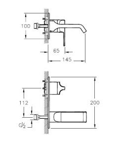 Artema Suit U Ankastre Lavabo Bataryası Sıva Üstü