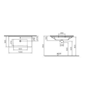 VitrA S50 Etajerli Lavabo 100cm