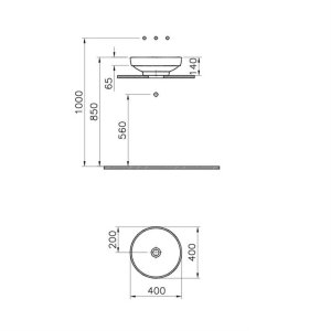 VitrA Water Jewels Çanak Lavabo 40 cm Platin