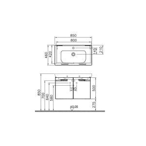 VitrA S20 Lavabo Dolabı 85 cm Beyaz