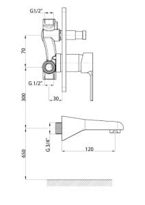 GPD MAB55 Solus Ankastre Banyo Bataryası